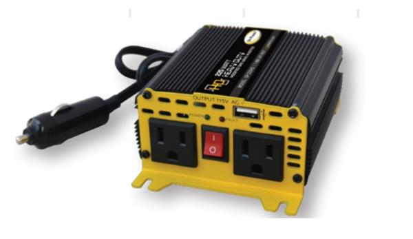 Go Power Power Inverter; Inverts 12Volt DC to 110 Volt AC - Click Image to Close